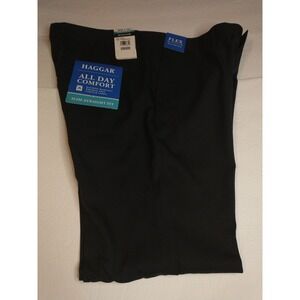Haggar Men's All Day Comfort Slim-Straight Fit Pants Black 38Wx32L New‎